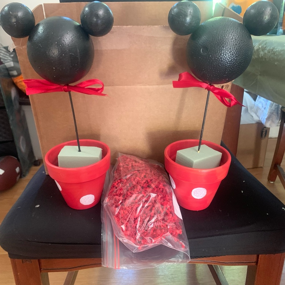 Mickey Mouse Inspired Topiary Set decoration party decor